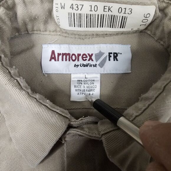 DRI FR Work Shirt Large Flame Resistant Grunge Streetwear Biker Skater Mechanic - Picture 10 of 16